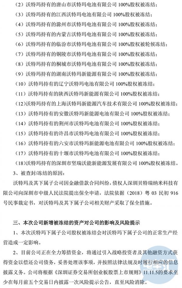 堅瑞沃能股票上漲，卻因沃特瑪查封107賬戶凍結(jié)金額近一億